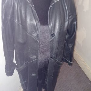 Pelle Petite Vintage Soft Black Long Black Coat with Zip Out Lining